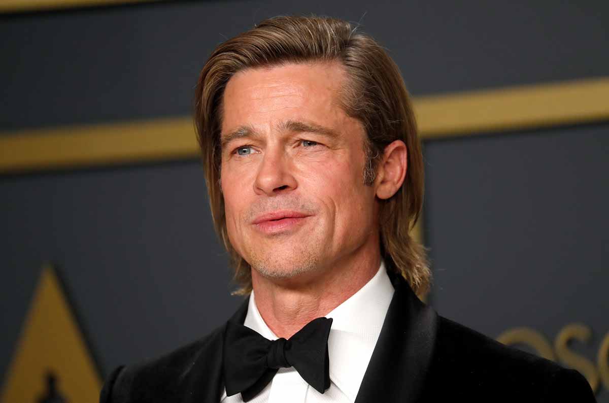 Actor Brad Pitt with his best supporting actor Oscar for Once Upon A Time In Hollywood in the press room at the 92nd Academy Awards held at the Dolby Theatre in Hollywood, Los Angeles, USA.