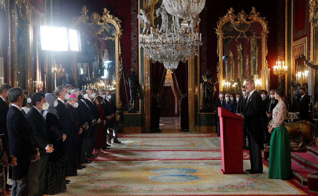 Los reyes Felipe y Letizia en la recepción del Cuerpo Diplomático 2022