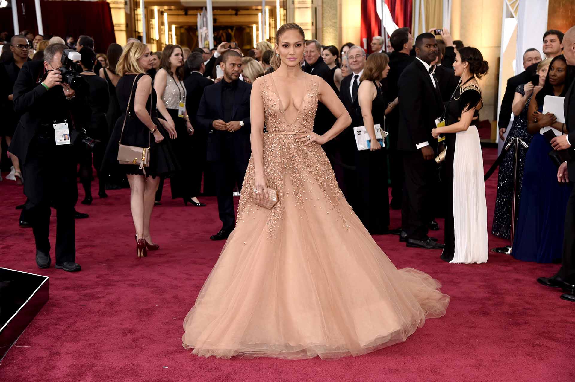 Actress and singer Jennifer Lopez during 87th Oscars The Annual Academy Awards  in Los Angeles on February 22, 2015.