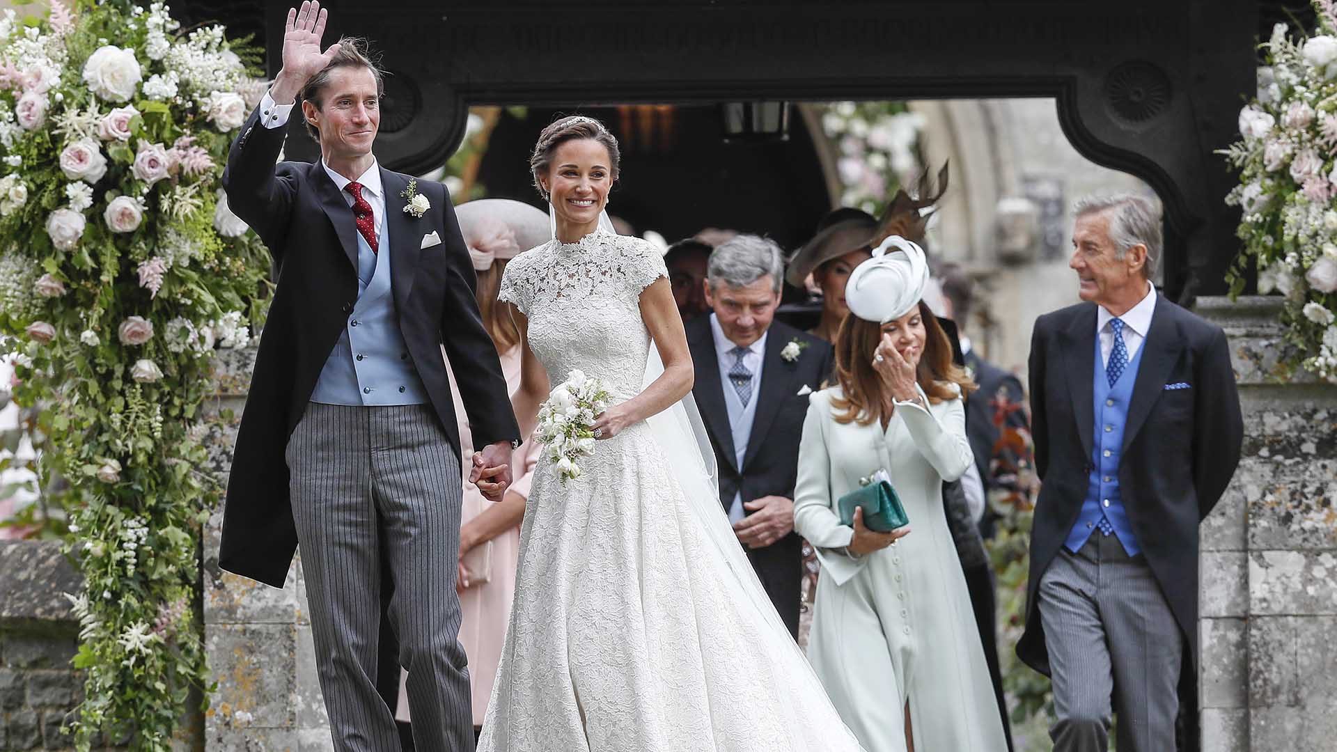 Pippa Middleton and James Matthews attending their wedding at St Mark’schurch in Englefield, Berkshire.