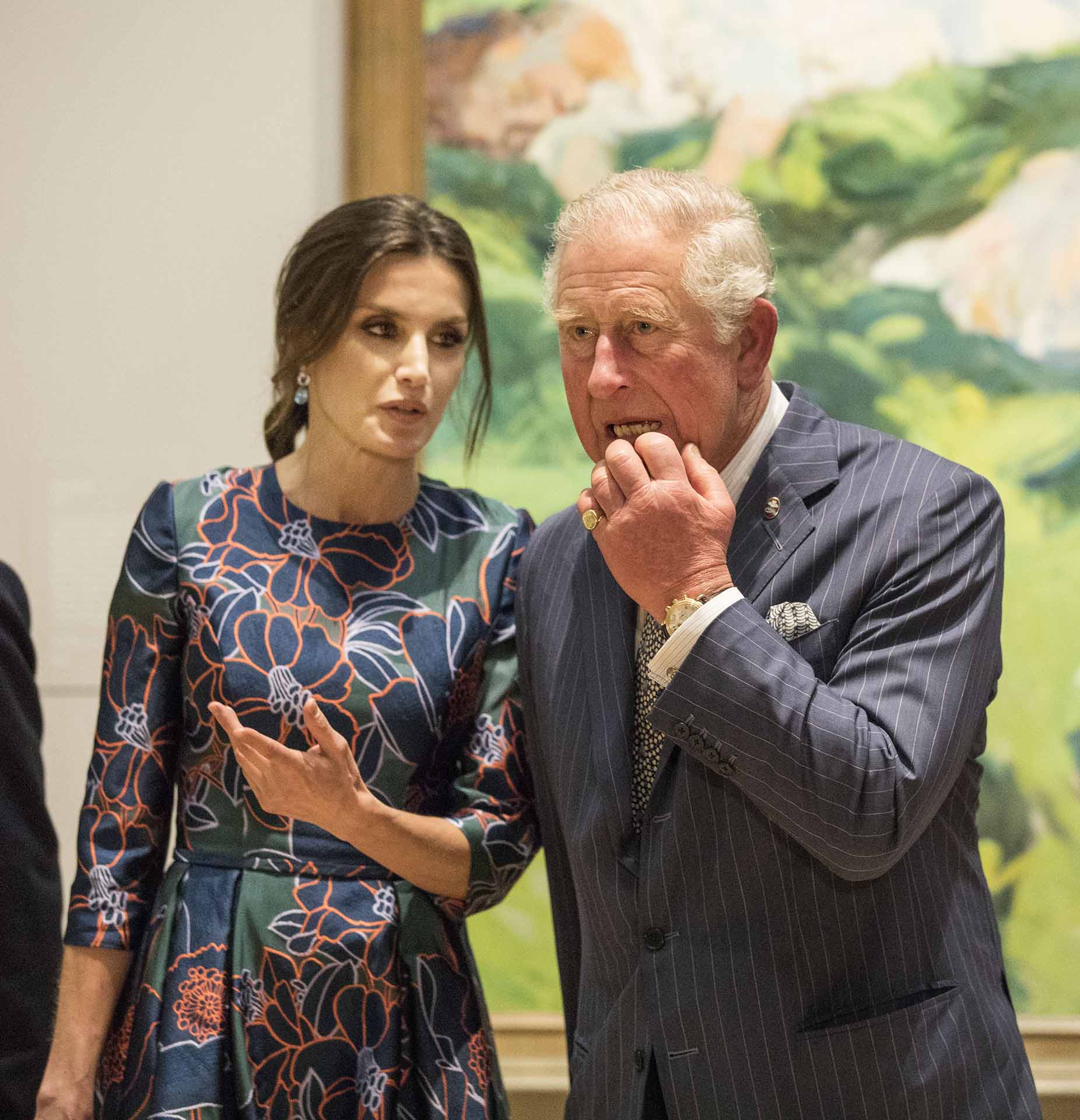 Britain’s Prince Charles and Queen Letizia of Spain visit the National Gallery, to attend the opening of the exhibition «Sorolla: Spanish Master of Light» in  London, Wednesday March 13, 2019