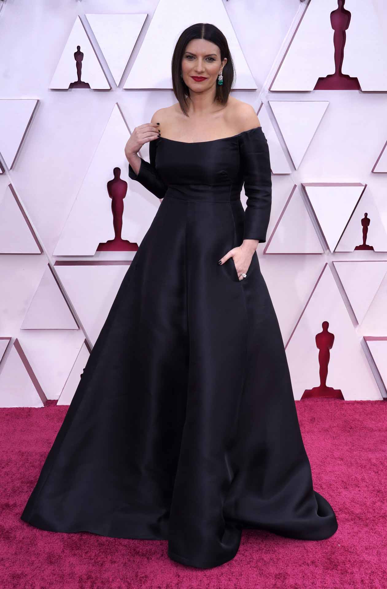 Singer Laura Pausini arriving to the Oscars during the 93rd Academy Awards in Los Angeles, California, U.S., April 25, 2021.