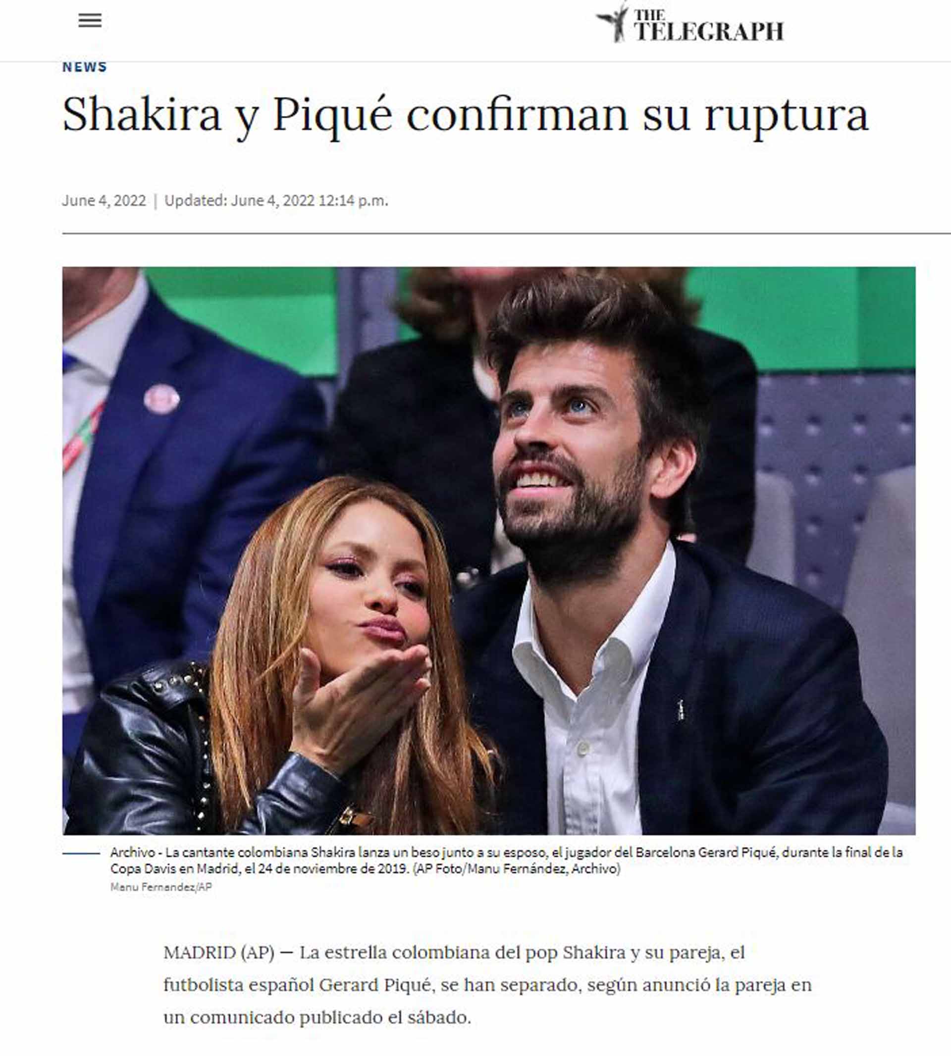 Shakira prensa internacional ruptura