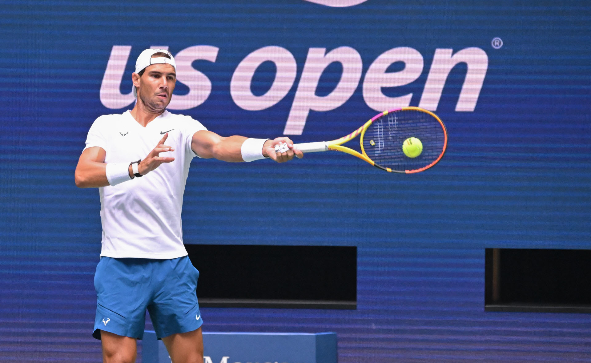 Tennispalyer Rafael Nadal training during Open USA in NYC.