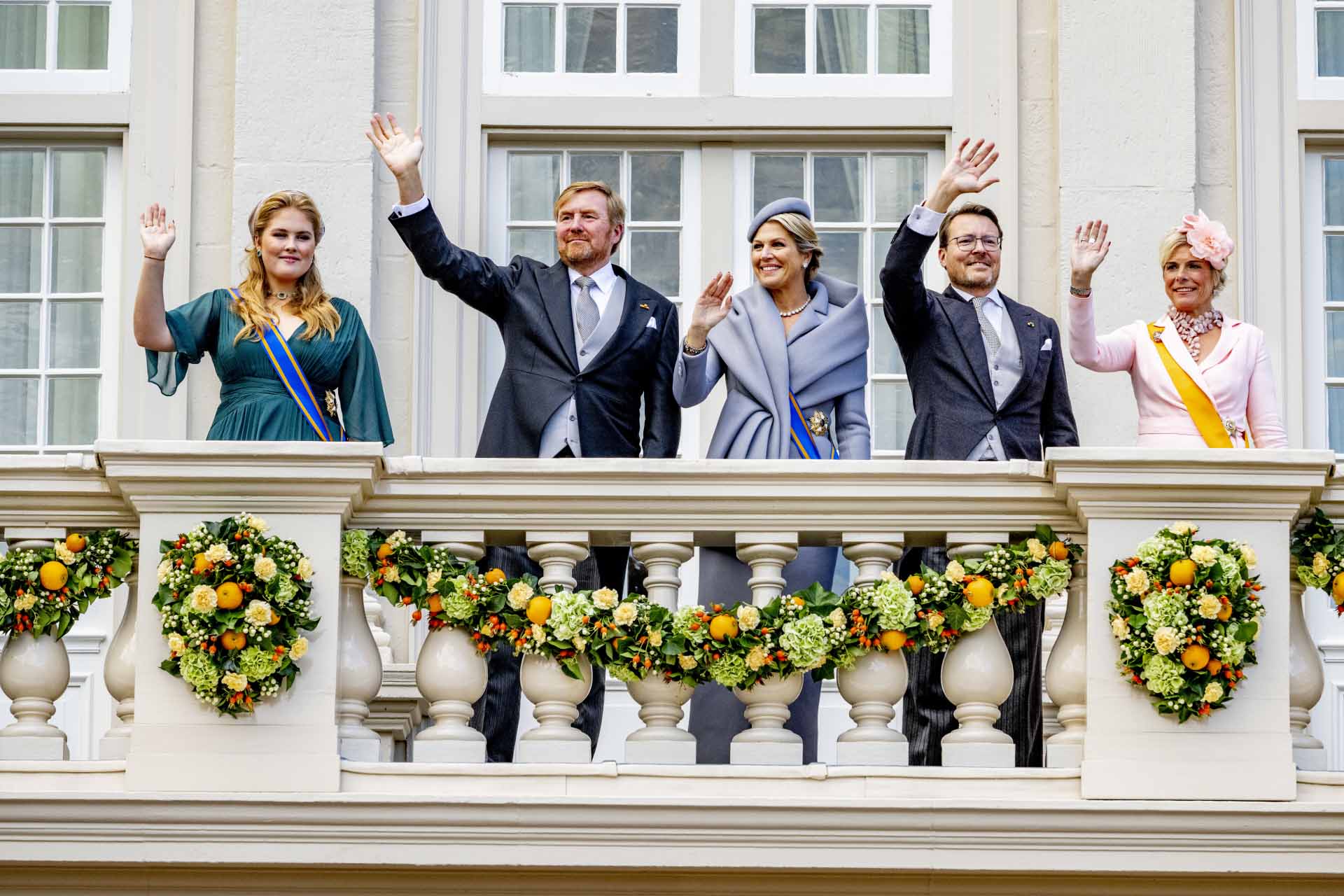 King Willem Alexander, Queen Maxima, Princess Amalia, Prince Constantijn and Princess Laurentien during Prinsjesdag 2022 (opening parliamentary year) in The Hague.