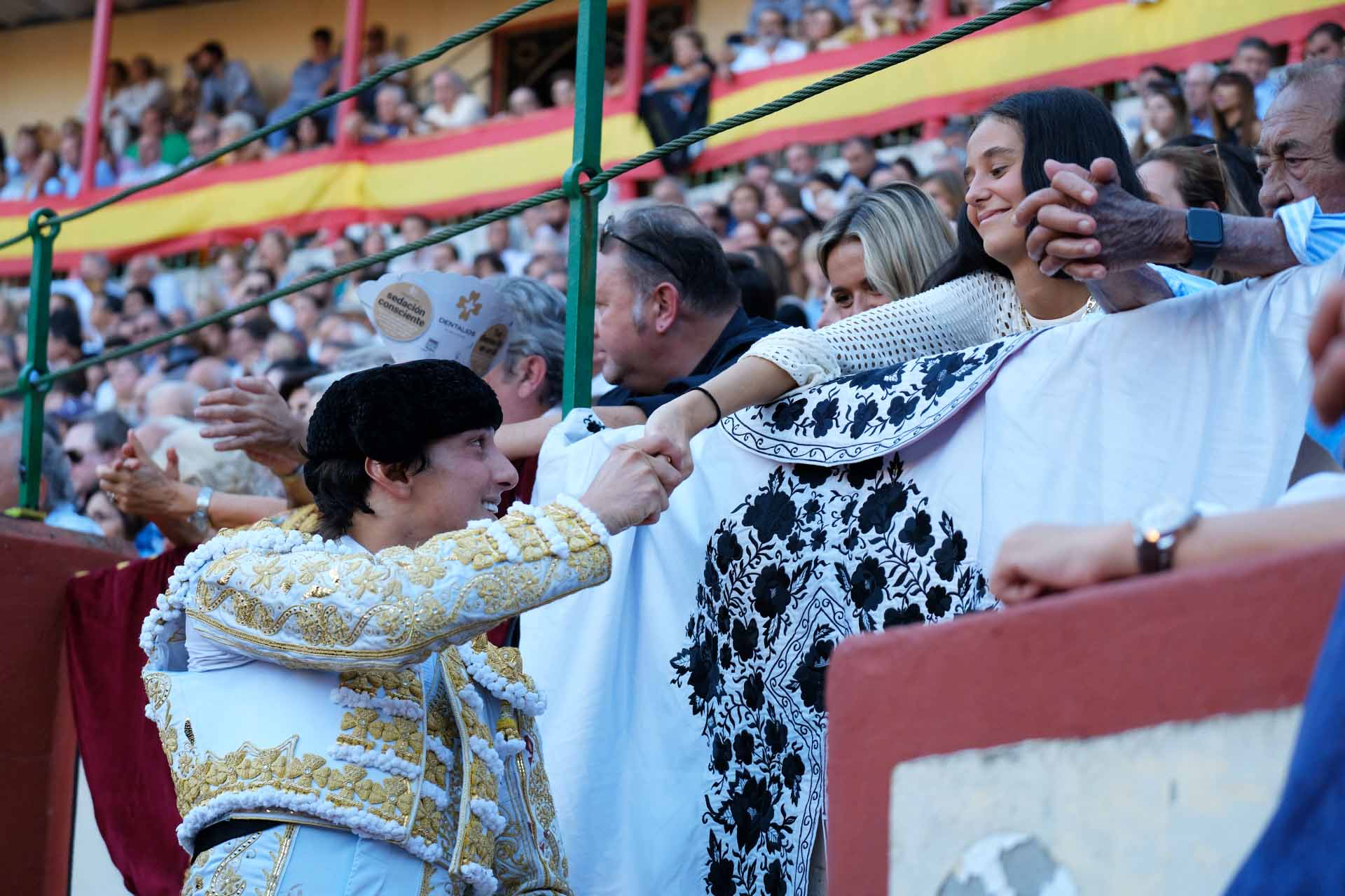 Bullfigh Andres Roca Rey and Victoria Federica de Marichalar during bullfighting in Valladolid