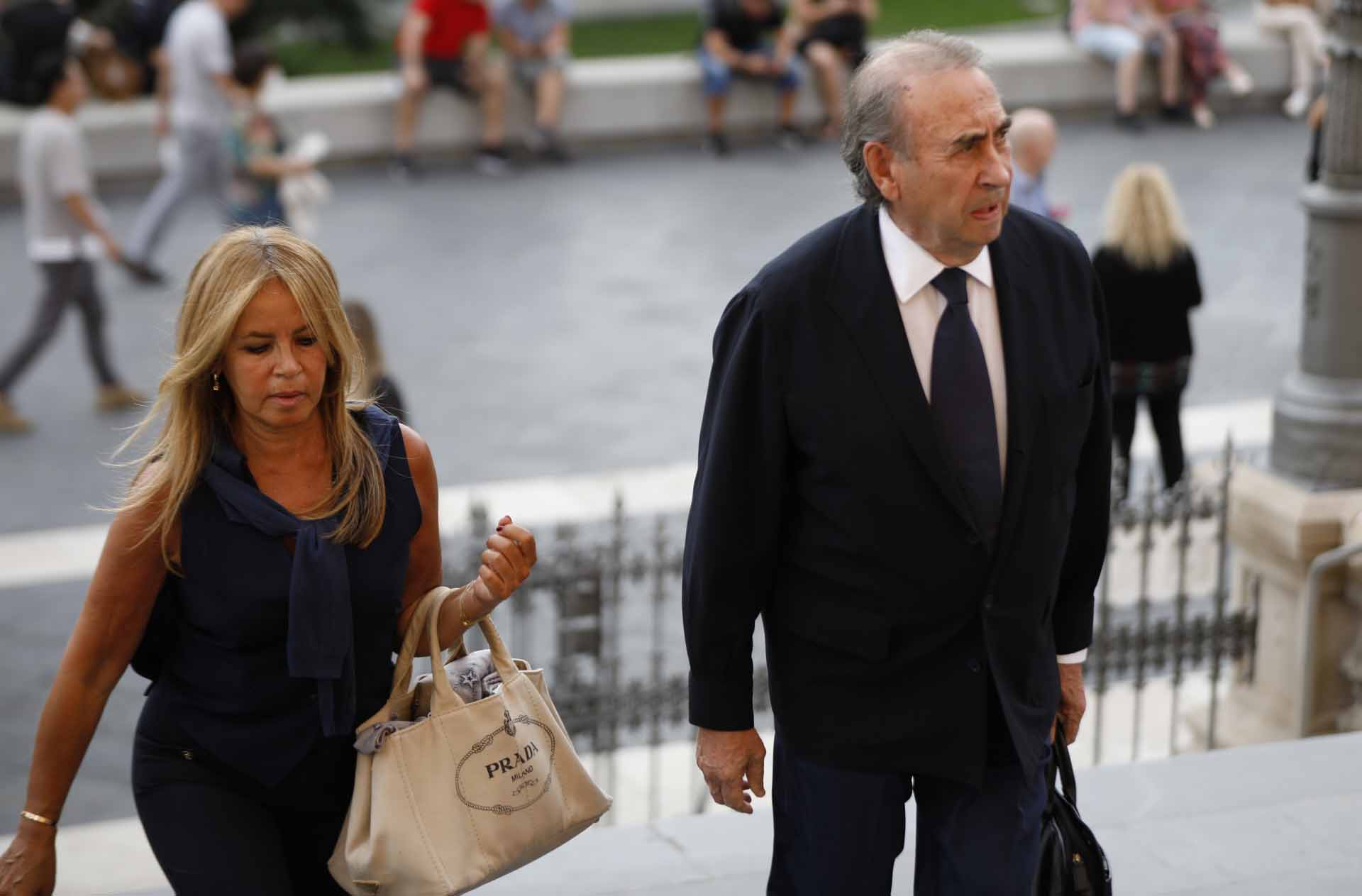 Pedro Trapote and BegoÃ±a Garcia Vaquero during funeral of Ramses Trujillo in Madrid on Thursday, 22 September 2022.