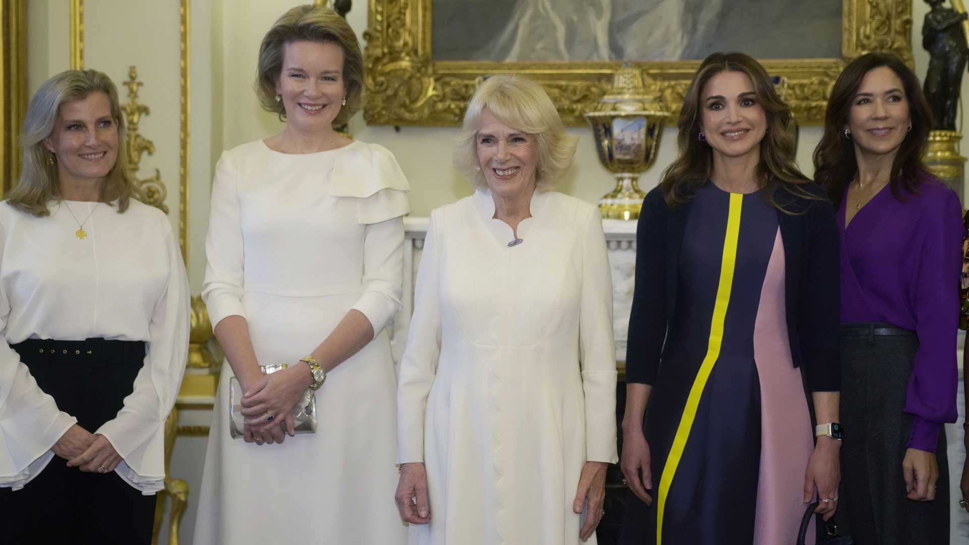 Camilla, Mary de Dinamarca, Sofía de Wessex, Rania de Jordania y Matilde de Bélgica