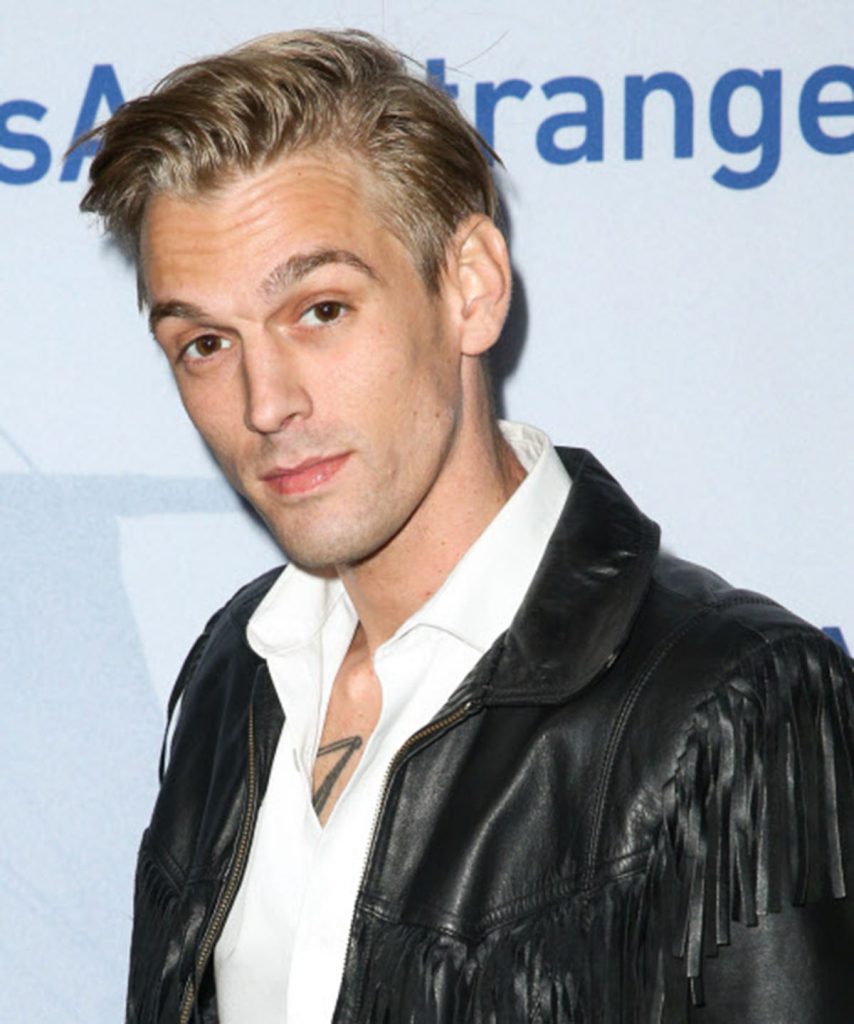 Singer Aaron Carter at the premiere of "Saints & Strangers" on Monday, Nov. 9, 2015, in Beverly Hills, Calif.