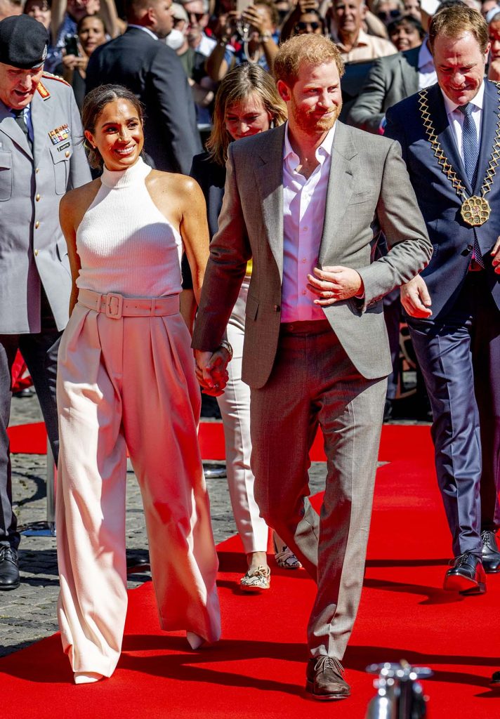 Britain's Prince Harry and Meghan Markle , Duchess of Sussex, arriving for the Invictus Games event in Duesseldorf, Germany, Tuesday, Sept. 6, 2022.