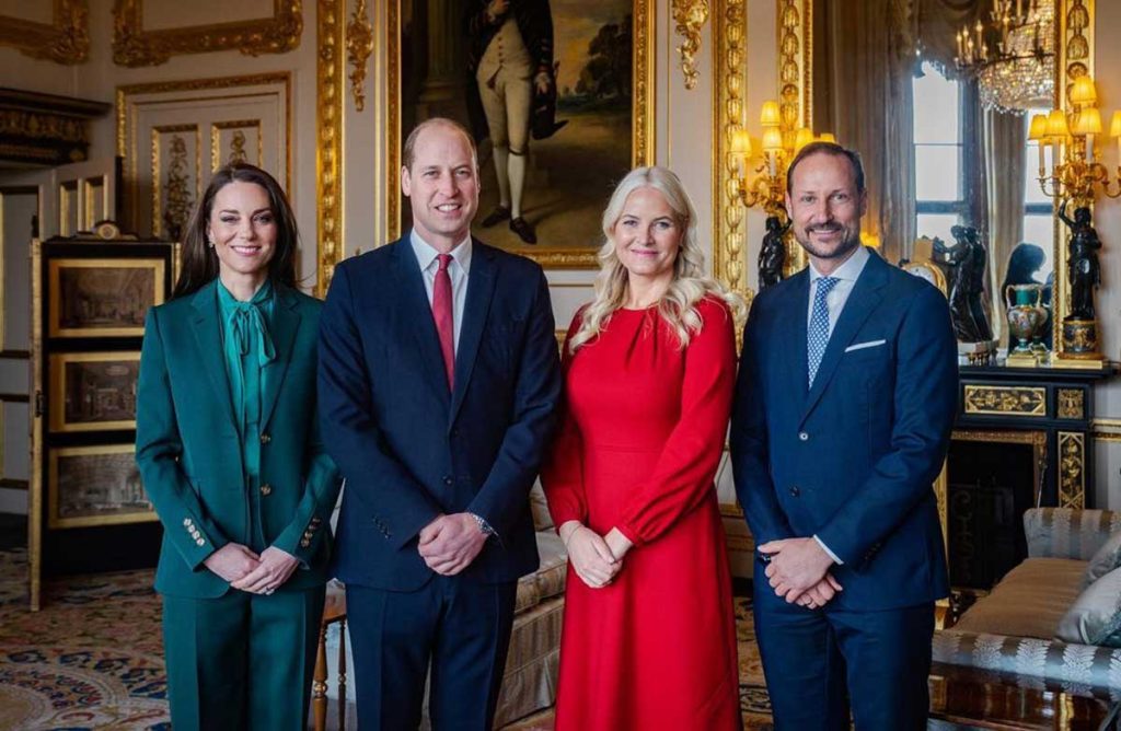 Haakon y Mette Marit de Noruega y Guillermo de Inglaterra y Kate Middleton