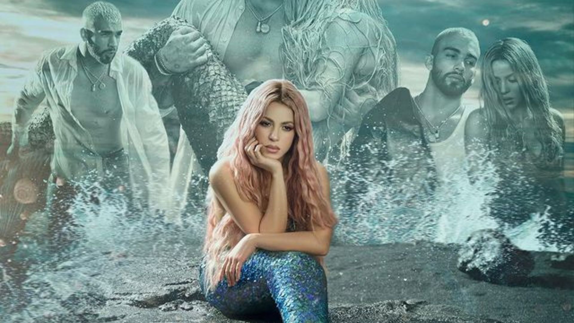 Imagen de Shakira, rescatada por su instructor de surf tras caerse accidentalmente