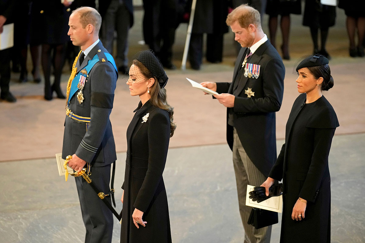 Kate Middleton, Guillermo, Meghan Markle y Harry tras la muerte de Isabel II