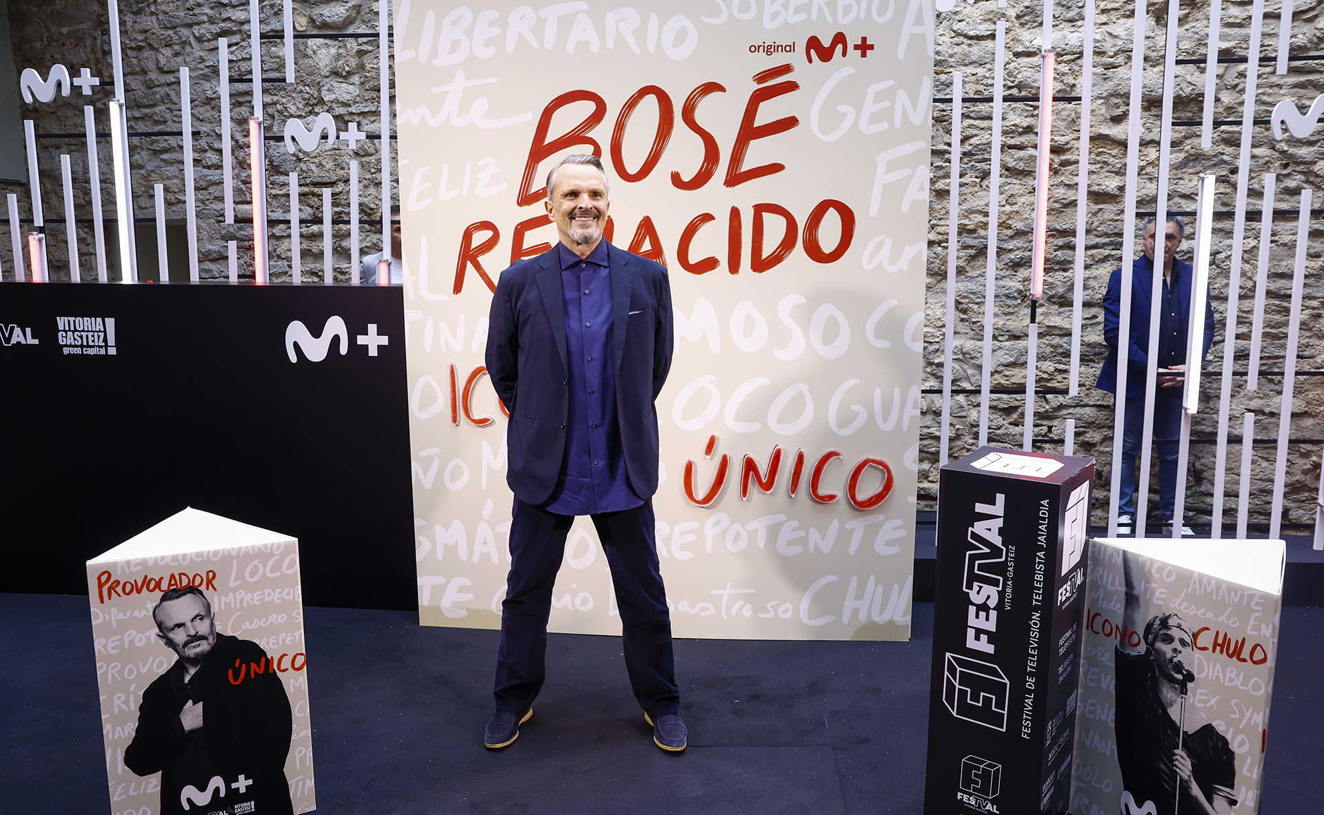 Miguel Bosé en el photocall de su docuserie.
