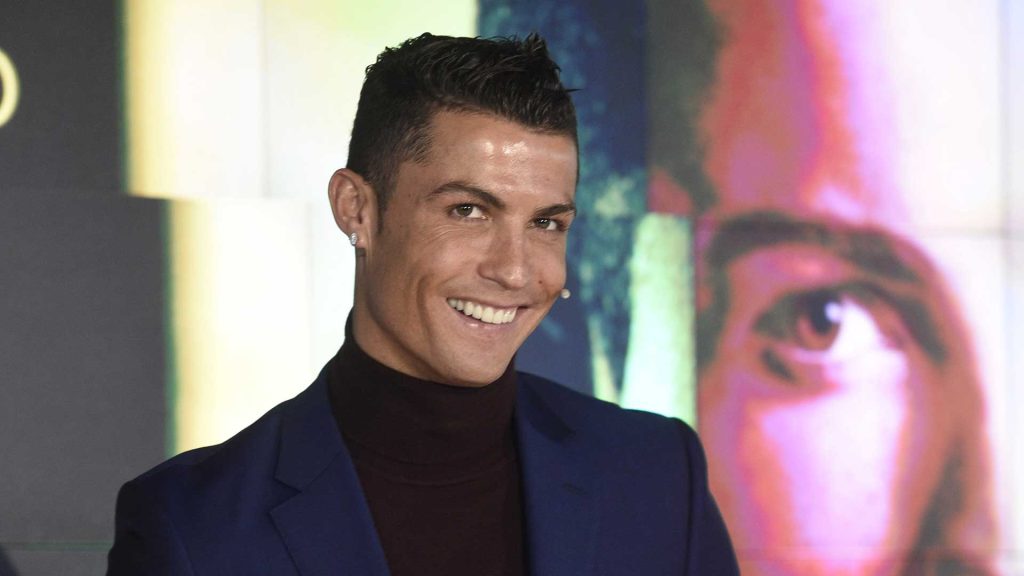 Cristiano Ronaldo is all smiles. 
